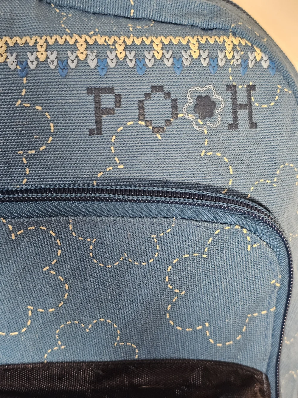 Vintage Y2K Disney Winnie the Pooh Tigger Embroidered Blue Backpack